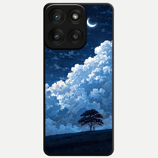  Midnight Sky Serenity Glass Case For Moto Edge 60 Pro back cover – full design glossy printed glass finish