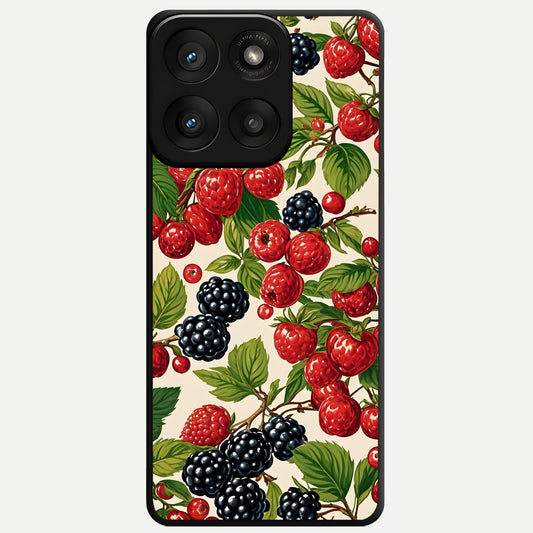  Mixed Berry Collage Glass Case For Moto Edge 60 Pro back cover – full design glossy printed glass finish