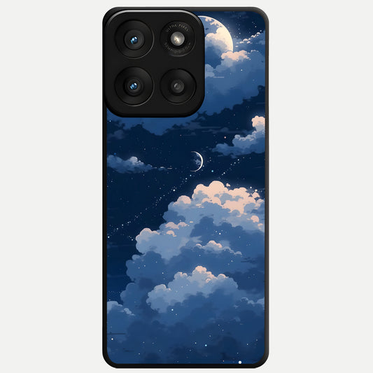  Moon Dream Haze Glass Case For Moto Edge 60 Pro back cover – full design glossy printed glass finish