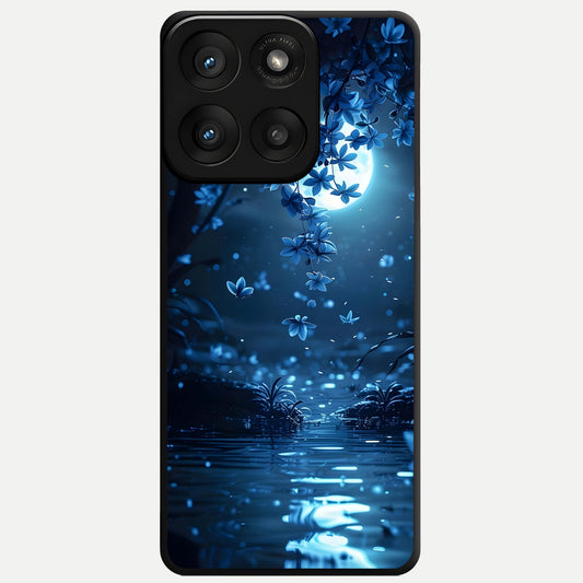  Moonlight Petal Dream Glass Case For Moto Edge 60 Pro back cover – full design glossy printed glass finish