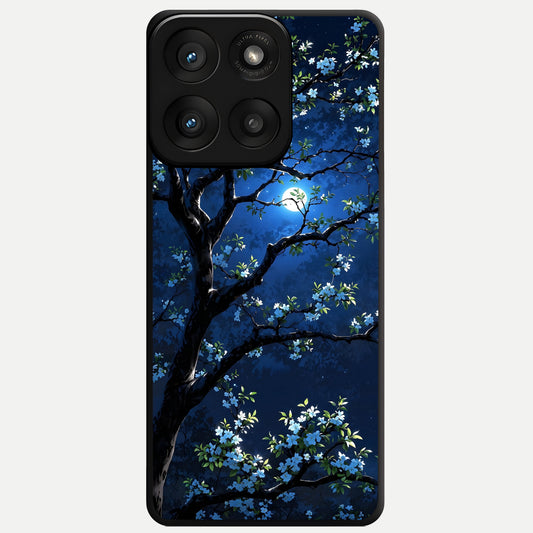  Mystic Floral Night Glass Case For Moto Edge 60 Pro back cover – full design glossy printed glass finish