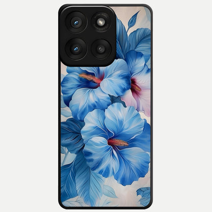  Ocean Hibiscus Grace Glass Case For Moto Edge 60 Pro back cover – full design glossy printed glass finish