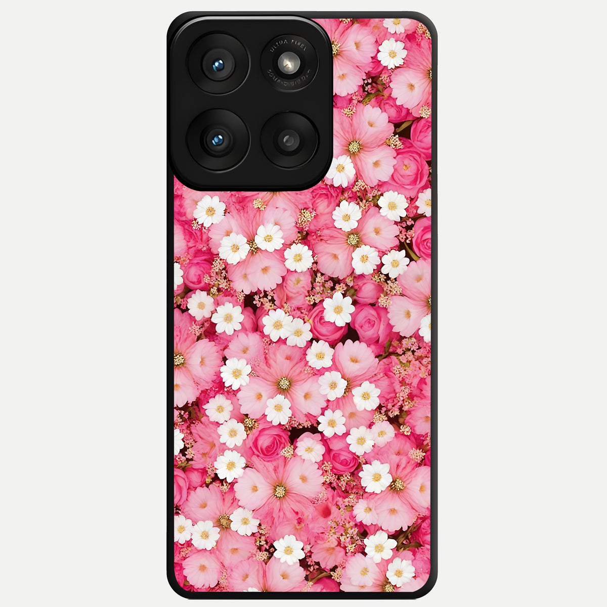  Pink Daisy Bliss Glass Case For Moto Edge 60 Pro back cover – full design glossy printed glass finish