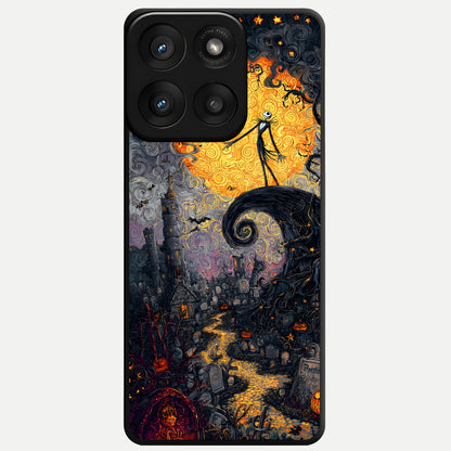  Pumpkin Moonlight Tale Glass Case For Moto Edge 60 Pro back cover – full design glossy printed glass finish