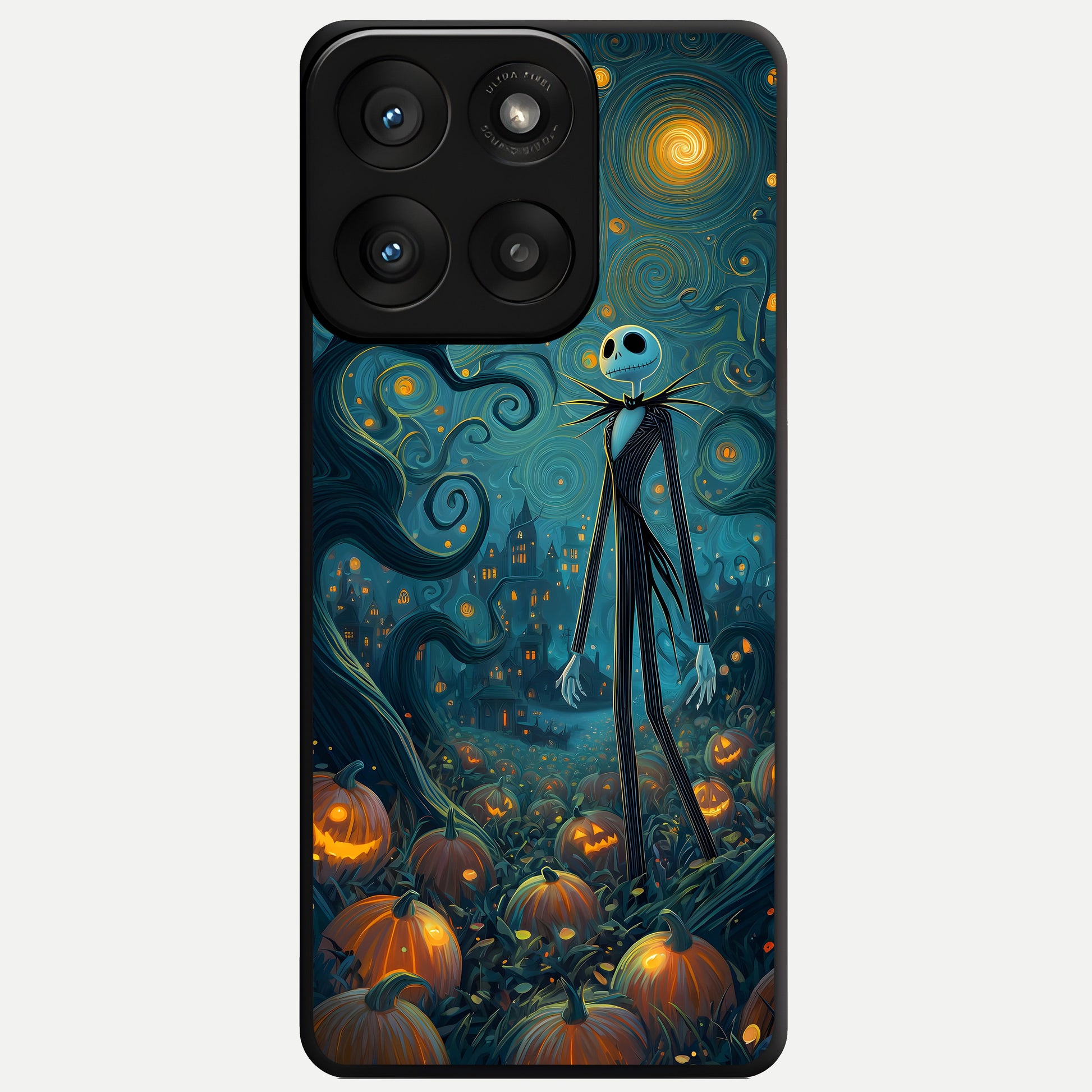  Pumpkin Moon Night Glass Case For Moto Edge 60 Pro back cover – full design glossy printed glass finish