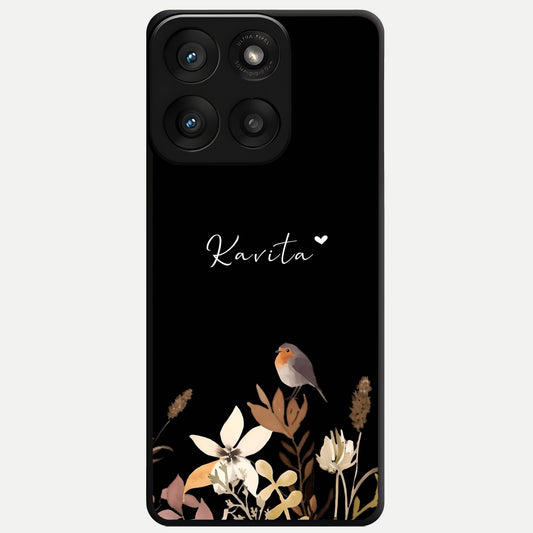  Quiet Garden Tune Custom Name Glass Case For Moto Edge 60 Pro back cover – full design glossy printed glass finish