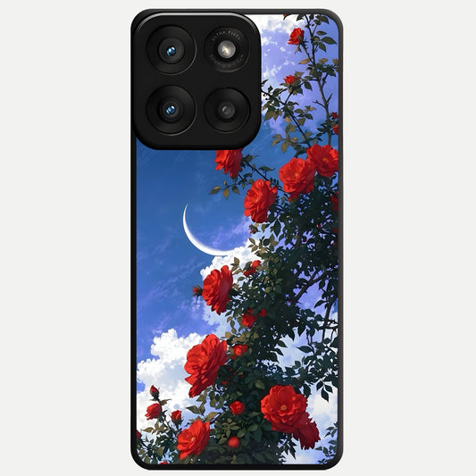  Rose Drift Flowers Glass Case For Moto Edge 60 Pro back cover – full design glossy printed glass finish