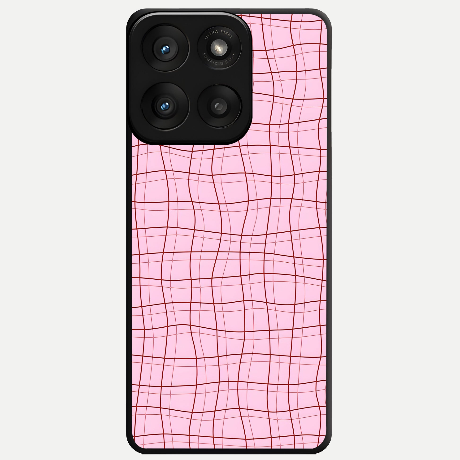  Soft Grid Bliss Glass Case For Moto Edge 60 Pro back cover – full design glossy printed glass finish