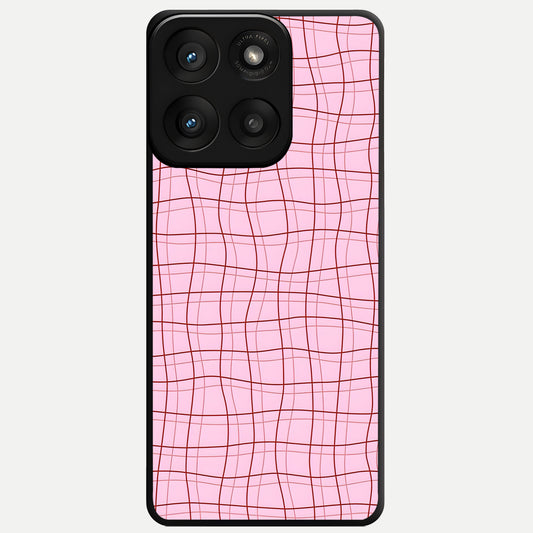  Soft Grid Bliss Glass Case For Moto Edge 60 Pro back cover – full design glossy printed glass finish