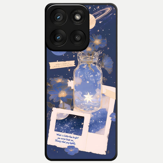 Starlit Cosmic Jar Glass Case For Moto Edge 60 Pro back cover – full design glossy printed glass finish