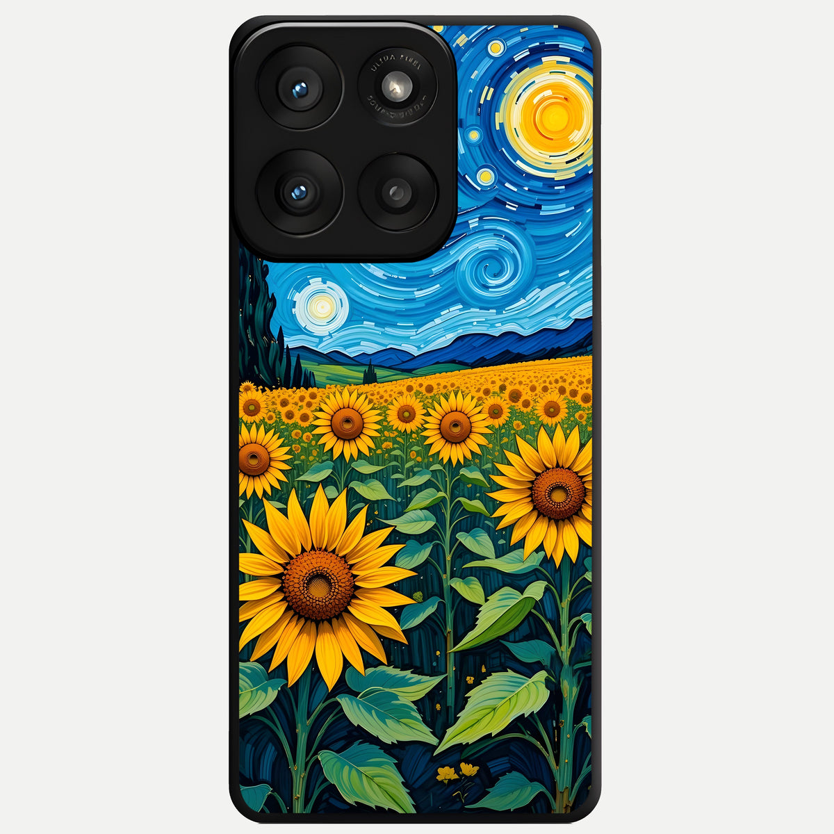 Starry Sunflower Dreams Glass Case For Moto Edge 60 Pro back cover – full design glossy printed glass finish
