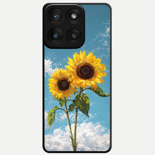  Sunlit Daisy Glow Glass Case For Moto Edge 60 Pro back cover – full design glossy printed glass finish