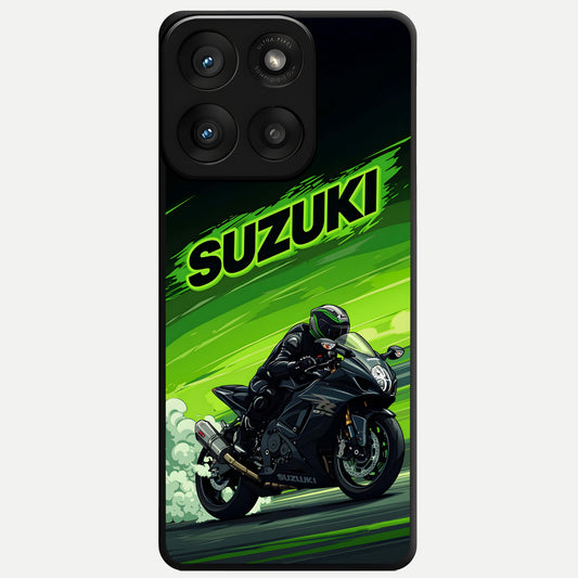  Suzuki Speed Beast Glass Case For Moto Edge 60 Pro back cover – full design glossy printed glass finish