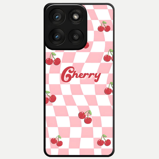  Sweet Cherry Vibes Glass Case For Moto Edge 60 Pro back cover – full design glossy printed glass finish