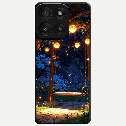 Twilight Garden Swing Glass Case For Moto Edge 60 Pro back cover – full design glossy printed glass finish