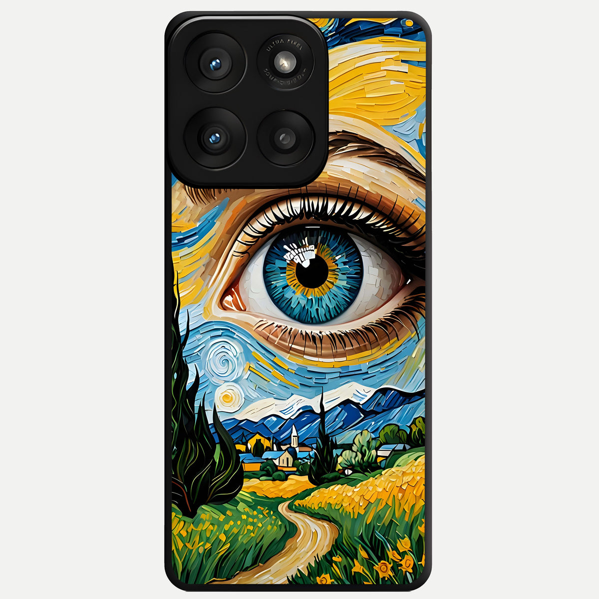  Van Gogh Eye Glass Case For Moto Edge 60 Pro back cover – full design glossy printed glass finish