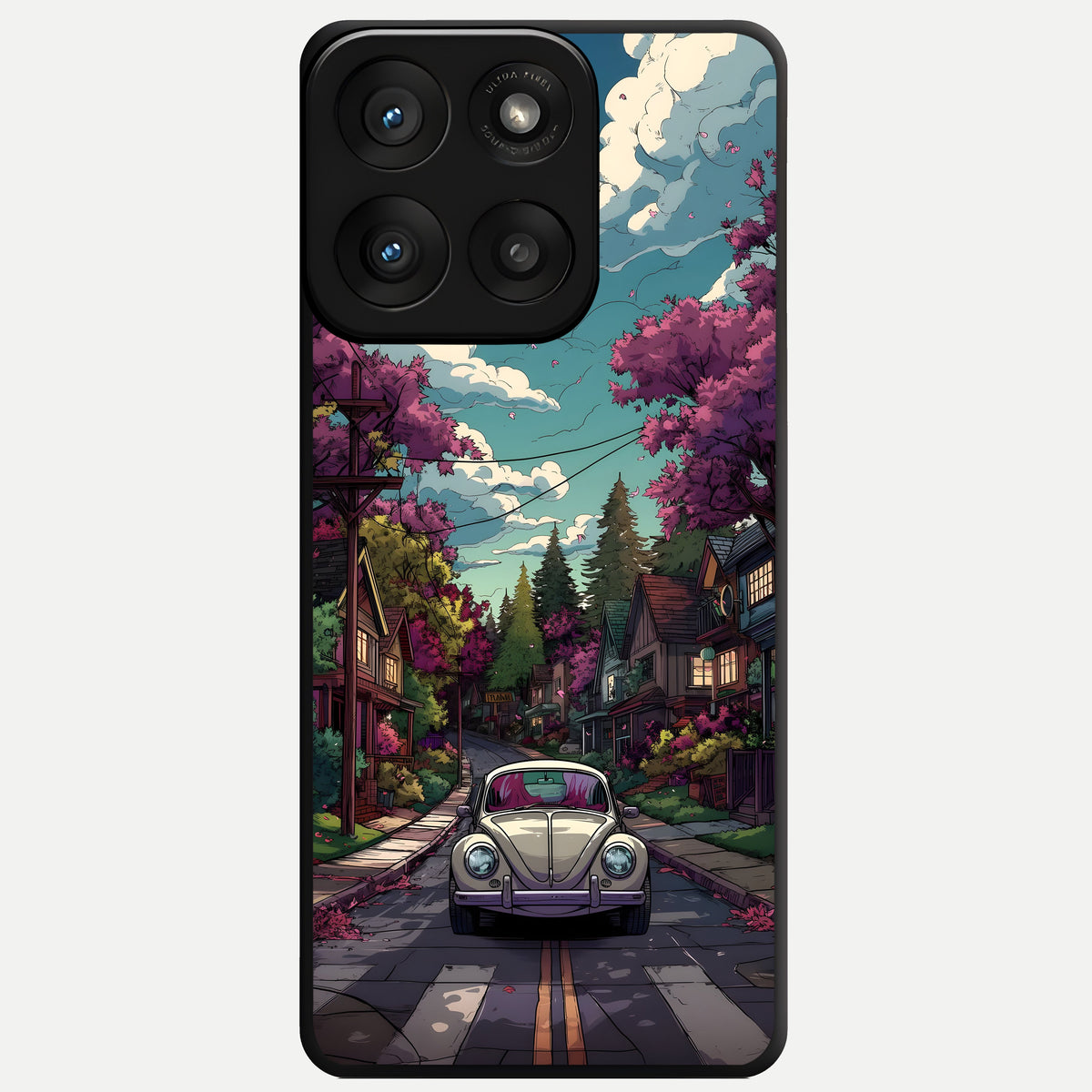  Vintage Street Drive Glass Case For Moto Edge 60 Pro back cover – full design glossy printed glass finish