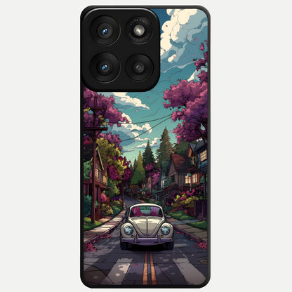  Vintage Street Drive Glass Case For Moto Edge 60 Pro back cover – full design glossy printed glass finish