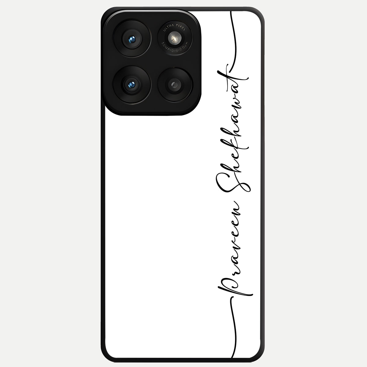  White Tune Custom Name Glass Case For Moto Edge 60 Pro back cover – personalized glossy printed glass finish