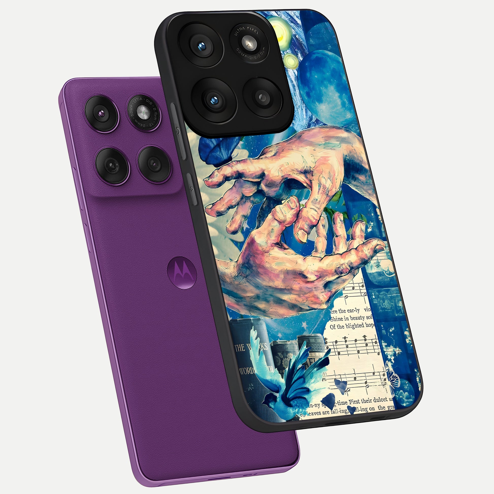  Aesthetic Divider phone case For Moto Edge 60 Pro showing premium glass back cover with detailed artwork