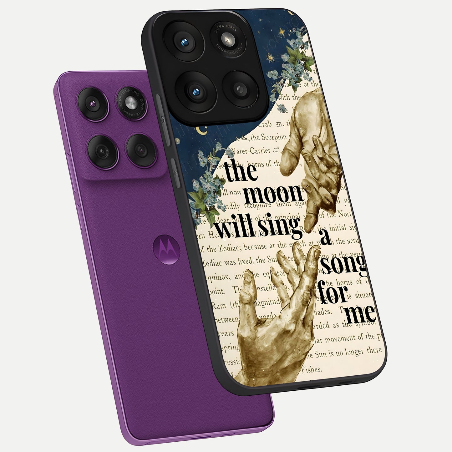  Aesthetic Divine phone case For Moto Edge 60 Pro showing premium glass back cover with detailed artwork