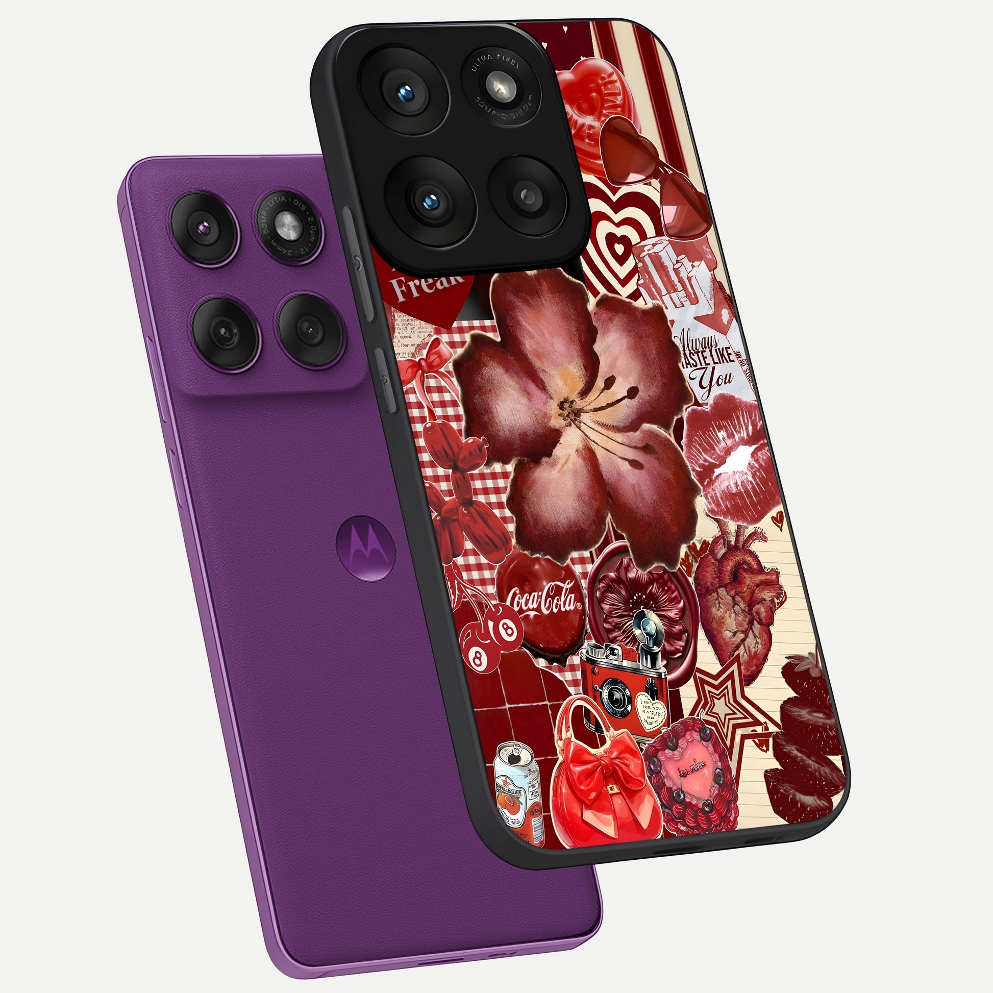  Aesthetic Little Freak phone case For Moto Edge 60 Pro showing premium glass back cover with detailed artwork