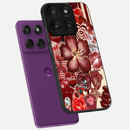  Aesthetic Little Freak phone case For Moto Edge 60 Pro showing premium glass back cover with detailed artwork