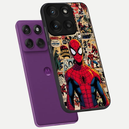  Aesthetic Spider phone case For Moto Edge 60 Pro showing premium glass back cover with detailed artwork