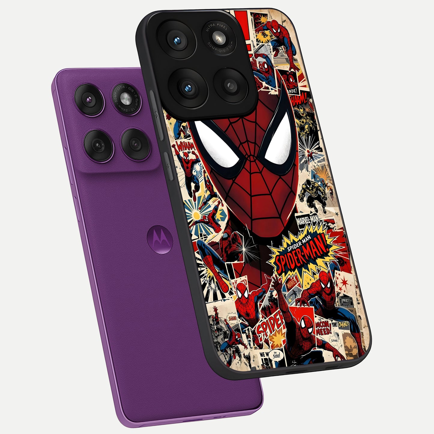  Aesthetic Wonder Spider phone case For Moto Edge 60 Pro showing premium glass back cover with detailed artwork