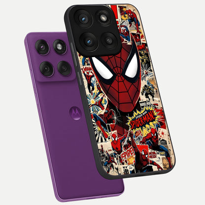  Aesthetic Wonder Spider phone case For Moto Edge 60 Pro showing premium glass back cover with detailed artwork