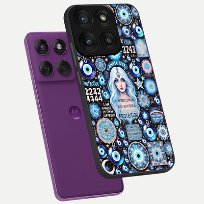 Angel Aura Shield phone case For Moto Edge 60 Pro showing premium glass back cover with detailed artwork