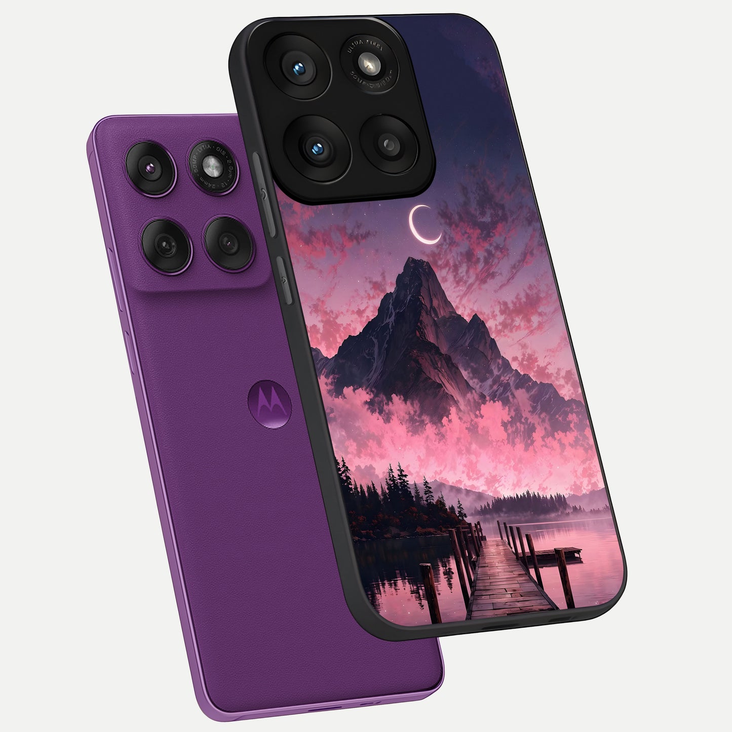  Beautiful Mountain View phone case For Moto Edge 60 Pro showing premium glass back cover with detailed artwork