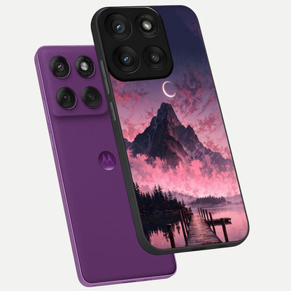  Beautiful Mountain View phone case For Moto Edge 60 Pro showing premium glass back cover with detailed artwork
