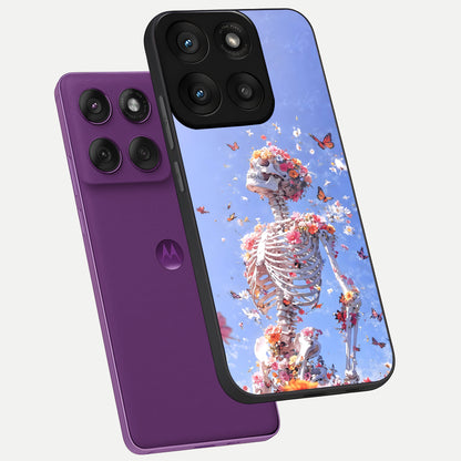  Bloom Beyond Bones phone case For Moto Edge 60 Pro showing premium glass back cover with detailed artwork