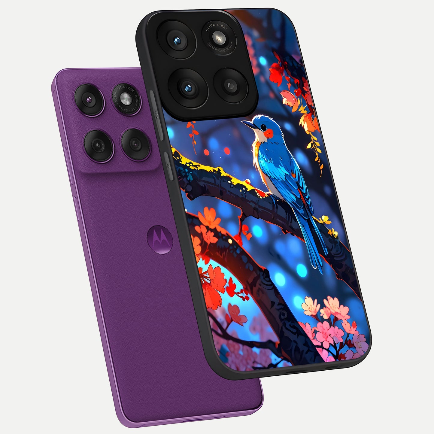  Blooming Water Drift phone case For Moto Edge 60 Pro showing premium glass back cover with detailed artwork