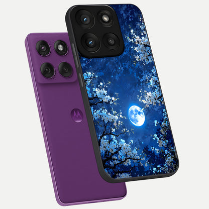  Blossom Moonlight Sky phone case For Moto Edge 60 Pro showing premium glass back cover with detailed artwork