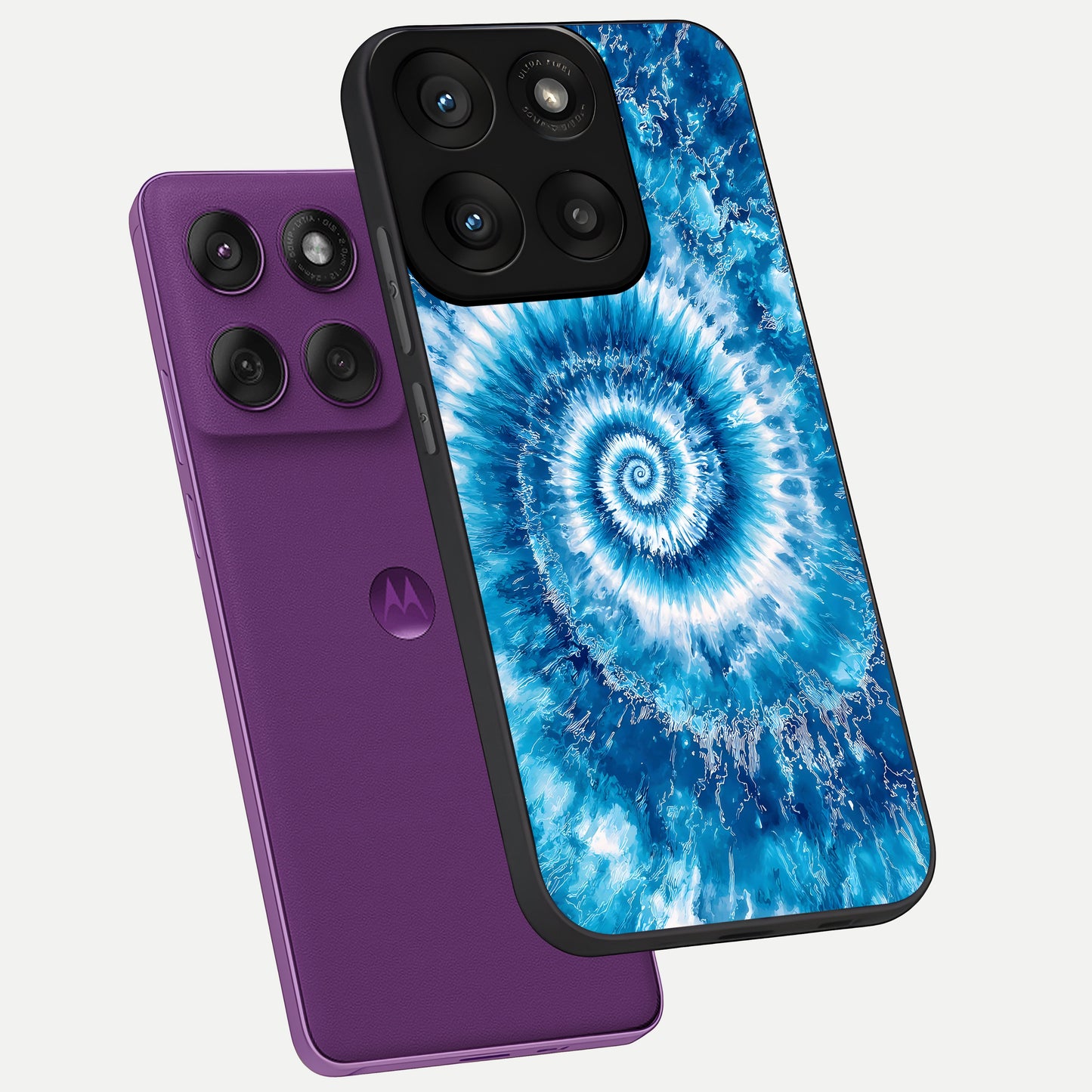  Blue Galaxy Wave phone case For Moto Edge 60 Pro showing premium glass back cover with detailed artwork