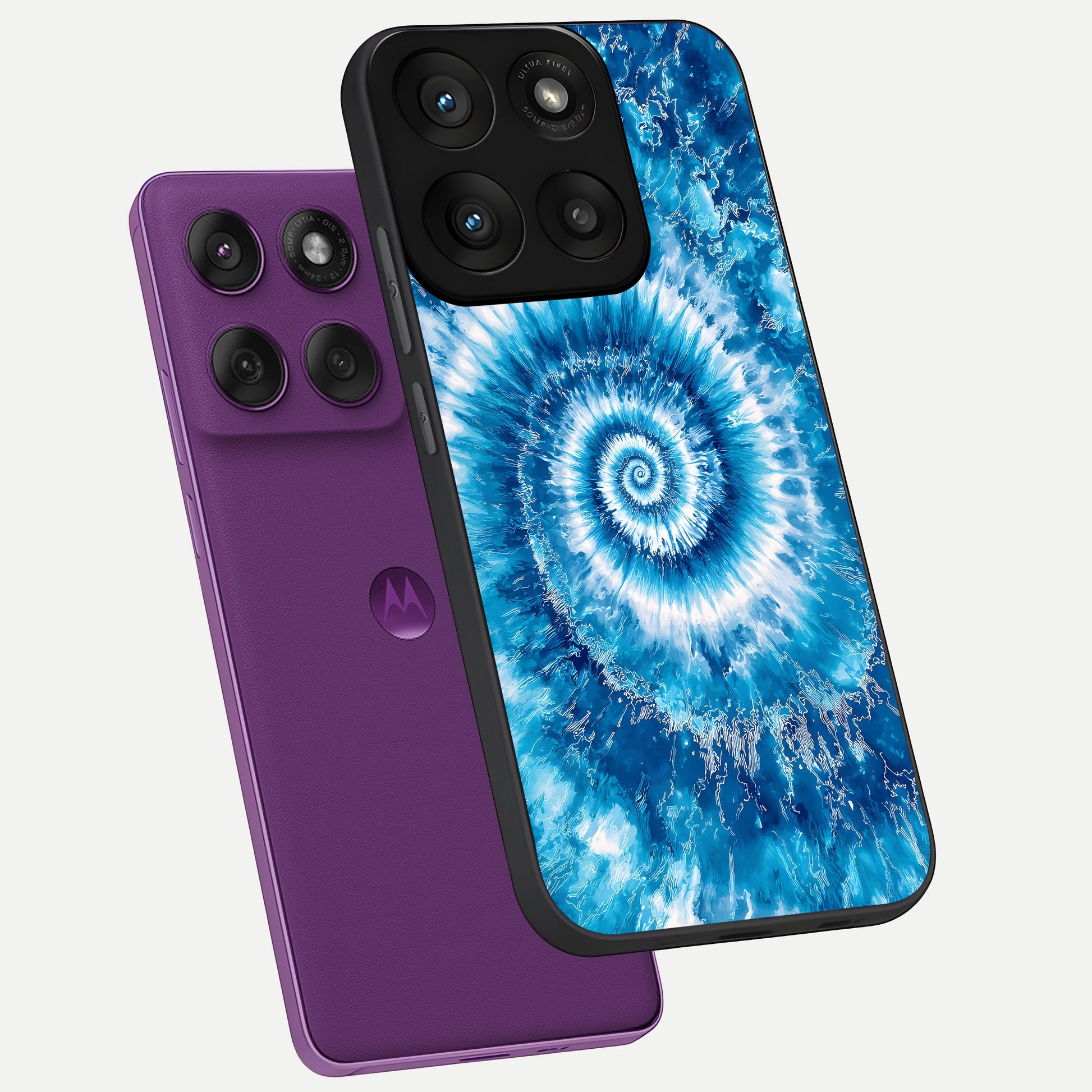  Blue Galaxy Wave phone case For Moto Edge 60 Pro showing premium glass back cover with detailed artwork