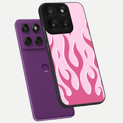  Blush Flame Energy phone case For Moto Edge 60 Pro showing premium glass back cover with detailed artwork