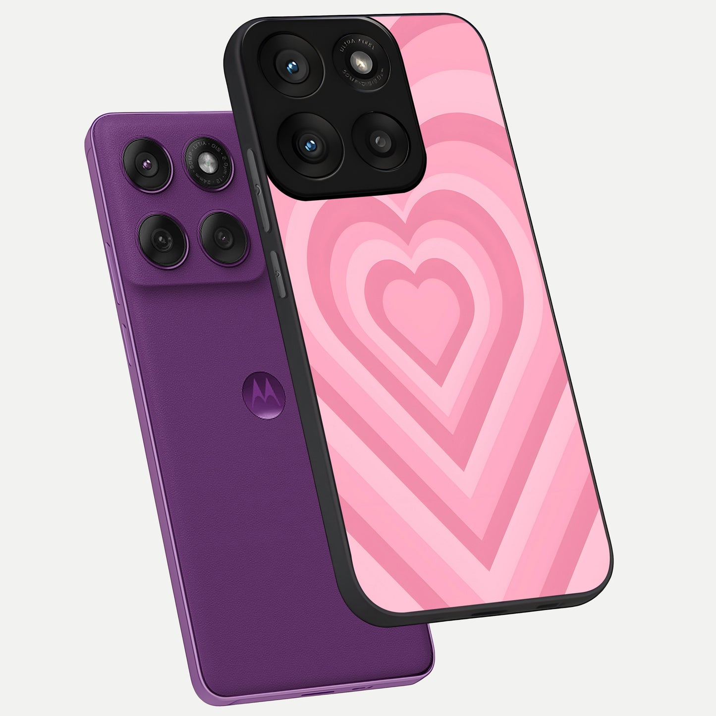  Blush Heart Waves phone case For Moto Edge 60 Pro showing premium glass back cover with detailed artwork