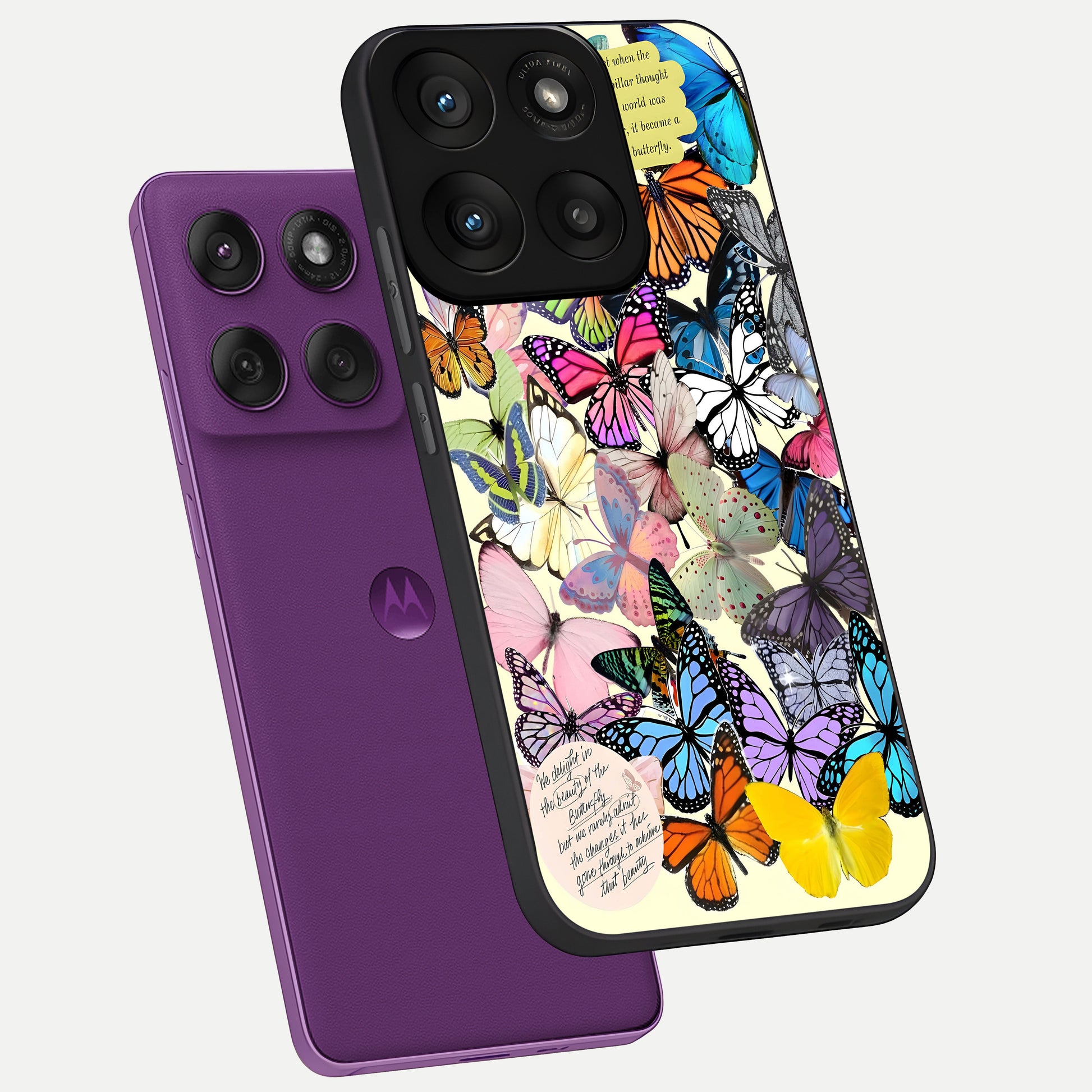  Butterflies Petal Dream phone case For Moto Edge 60 Pro showing premium glass back cover with detailed artwork