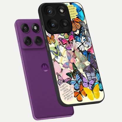  Butterflies Petal Dream phone case For Moto Edge 60 Pro showing premium glass back cover with detailed artwork