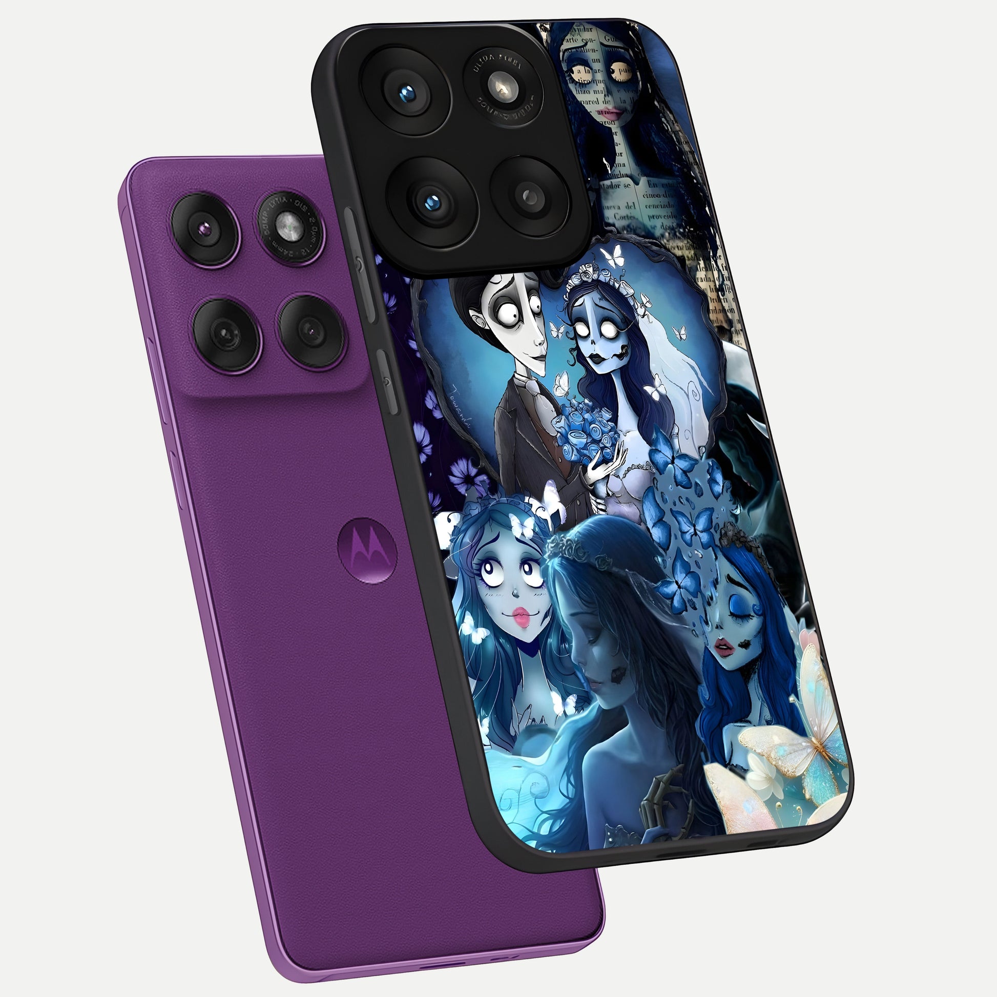  Butterfly Ghost Soul phone case For Moto Edge 60 Pro showing premium glass back cover with detailed artwork