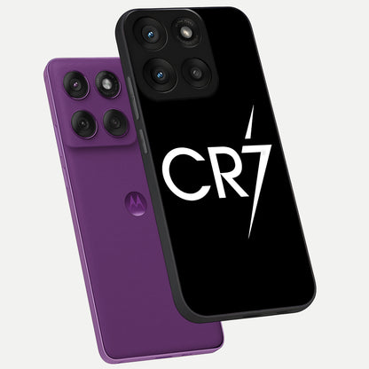  CR7 Elite Strike phone case For Moto Edge 60 Pro showing premium glass back cover with detailed artwork