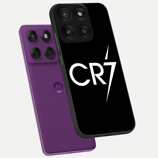  CR7 Elite Strike phone case For Moto Edge 60 Pro showing premium glass back cover with detailed artwork