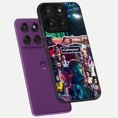  CYBERPUNK Legacy phone case For Moto Edge 60 Pro showing premium glass back cover with detailed artwork