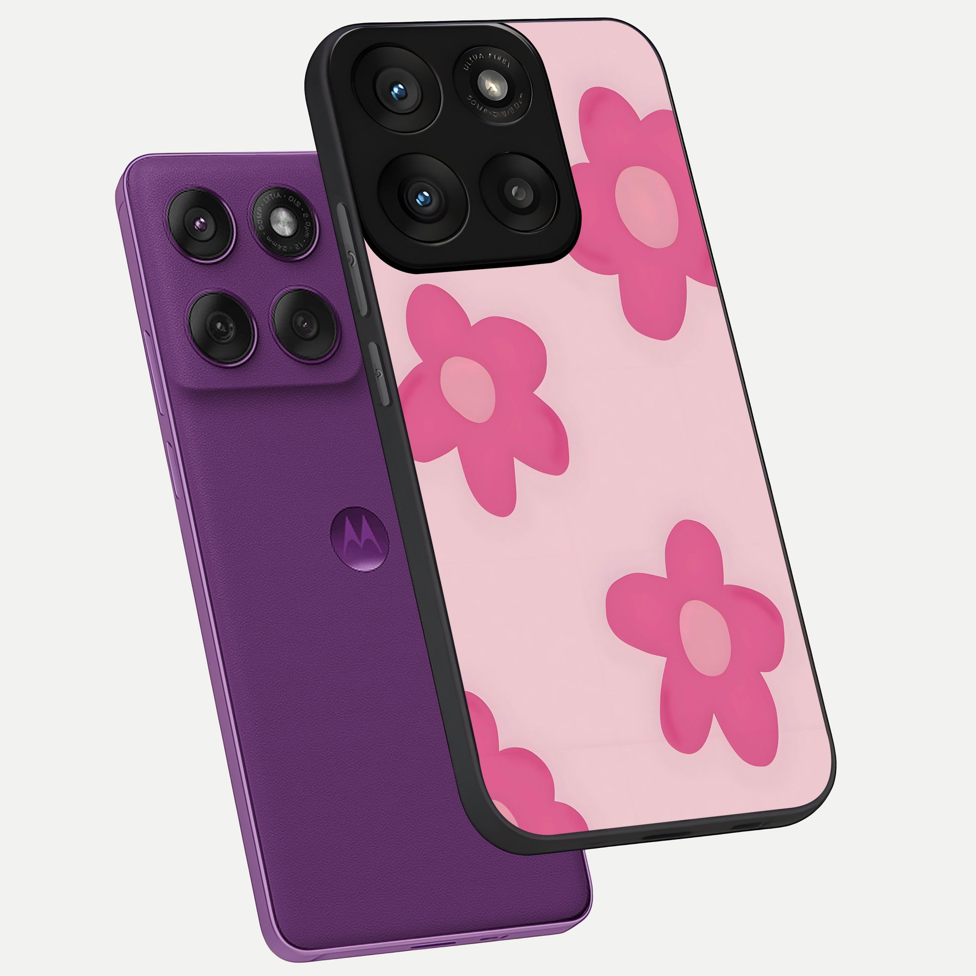  Candy Bloom Dreams phone case For Moto Edge 60 Pro showing premium glass back cover with detailed artwork