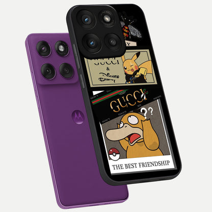  Cartoon Brand Play Mashup phone case For Moto Edge 60 Pro showing premium glass back cover with detailed artwork