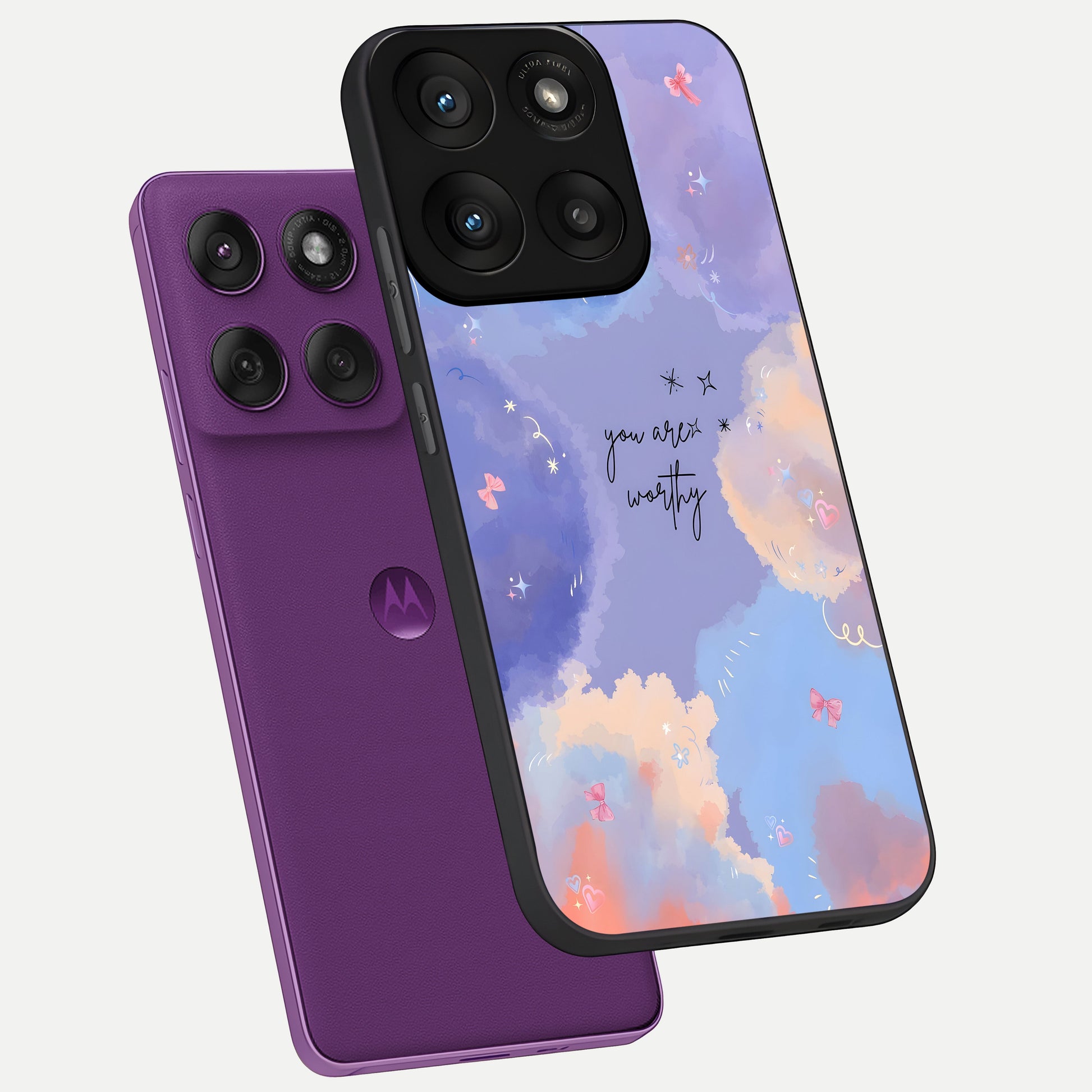  Celestial Cloud Magic phone case For Moto Edge 60 Pro showing premium glass back cover with detailed artwork
