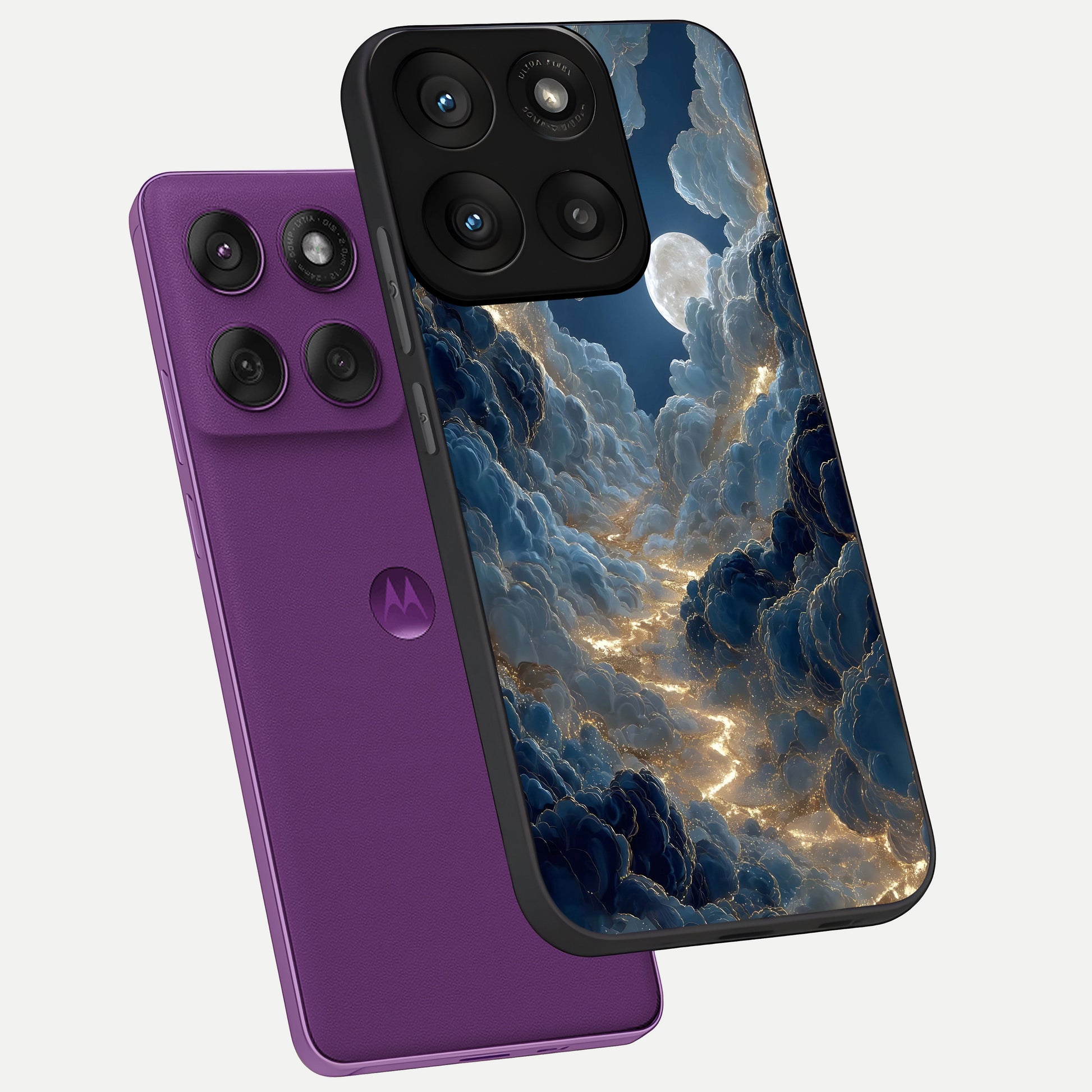  Celestial Cloud Road phone case For Moto Edge 60 Pro showing premium glass back cover with detailed artwork